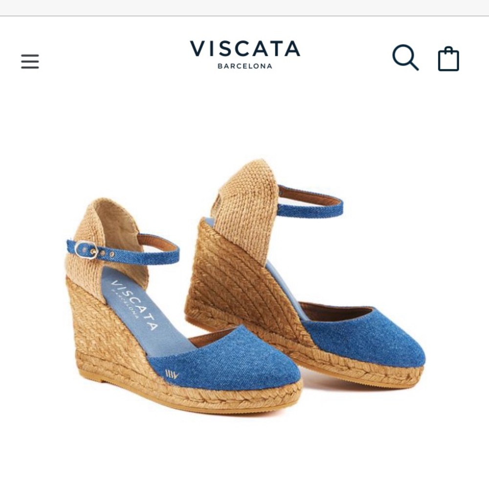Denim Espadrille Wedge